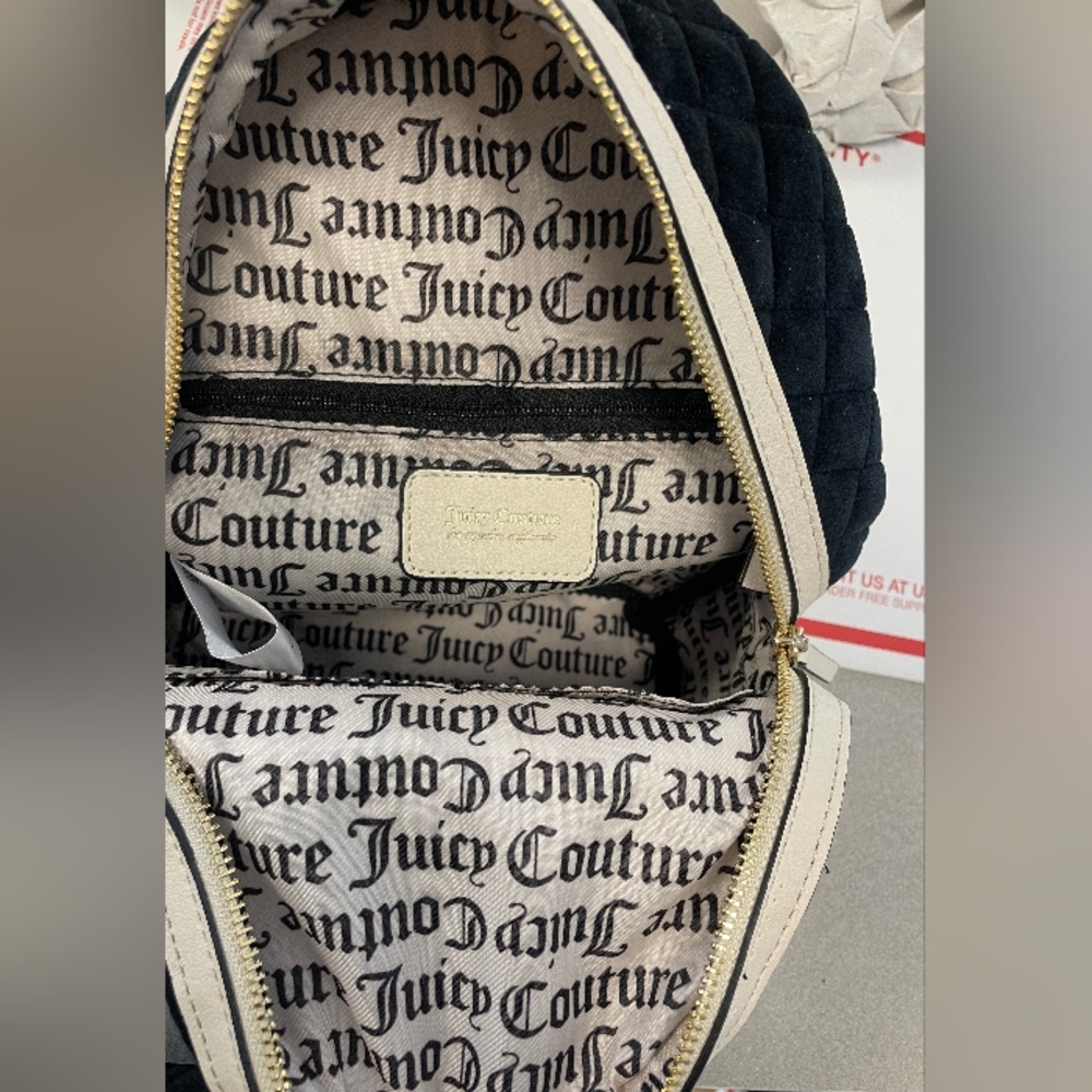 Juicy Couture 💅✨ Black Royal Moment Velour Velvet Backpack Bag Handbag ( NWT ) - Picture 4 of 6
